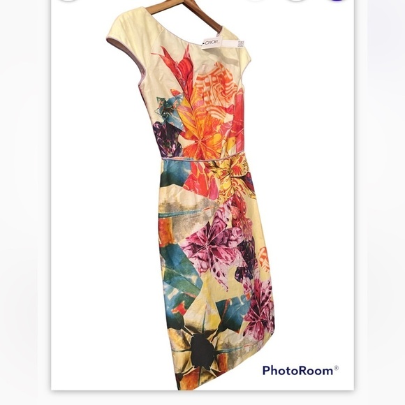 NEW Crop David Peck Dress Lennox Origami Print Sz 0 MSRP $395 - Picture 3 of 11